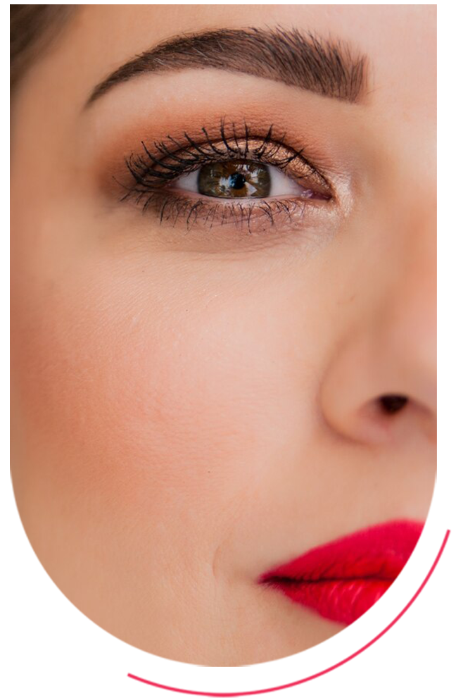 Smiling client after skin treatment